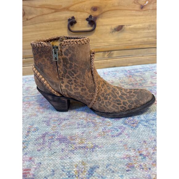 Old Gringo Adela Women's 9 Leopard Fringe Distressed Leather Ankle Boots - Picture 7 of 10